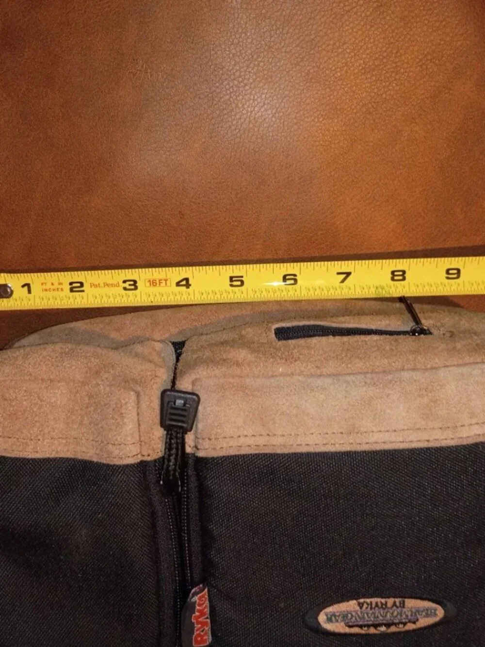 Vintage Ryka Bear Mountain Gear Camera Bag Black Tan Padded Shoulder Case